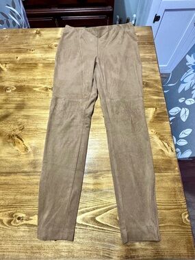 Suede-Look Camel Brown Leggings